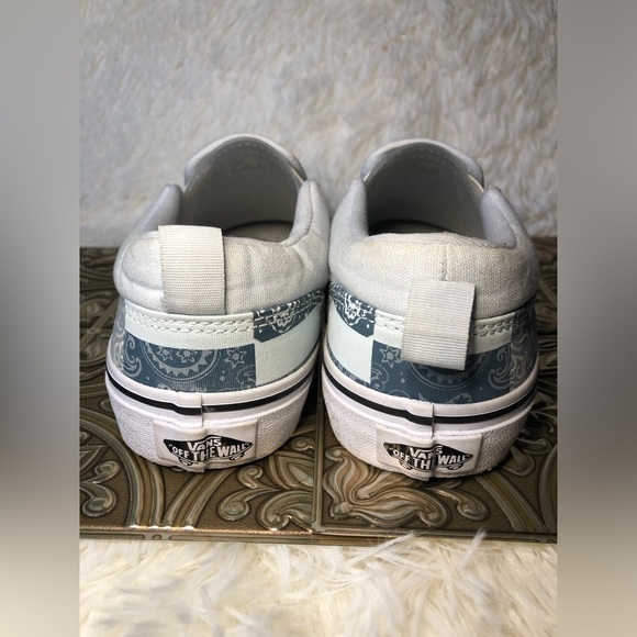 Vans Slip-On Patchwork Sneakers - White and Blue with Butterfly Missy 5 - Picture 8 of 16
